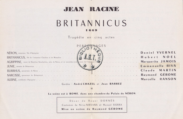 Les programmes de Théatre de l\